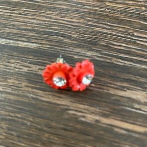 Coral colored earrings